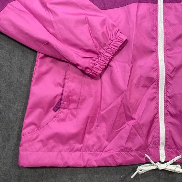 Columbia Womens Two-Tone Pink Lightweight Windbreaker Jacket With Hood Medium - Picture 8 of 13